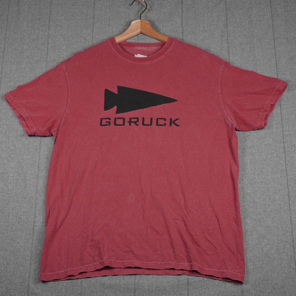 Goruck Mens Large Graphic T-Shirt Red Short Sleeve Crewneck Tri Blend